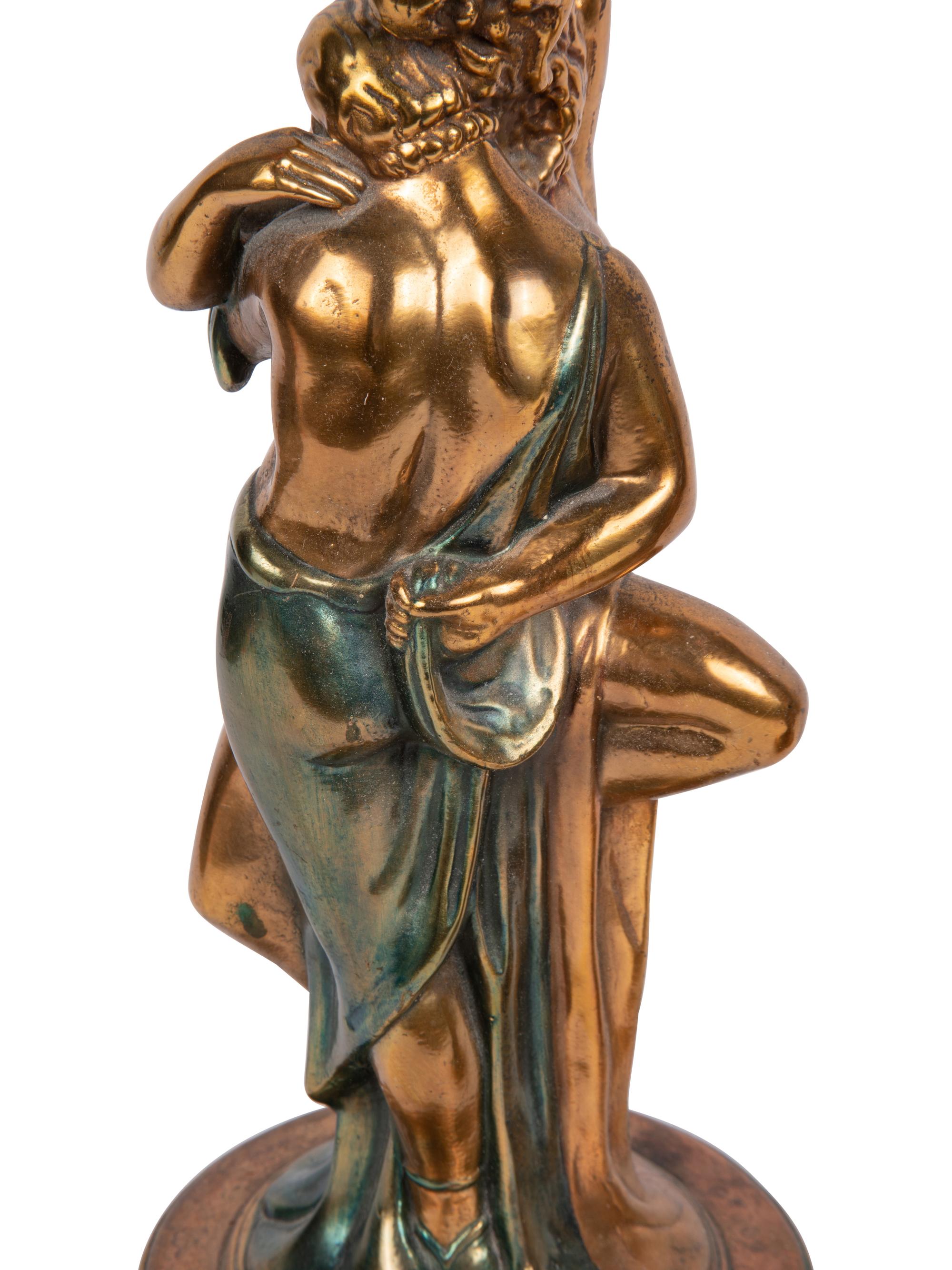 A Pair of Patinated Art Deco Lamps in the Manner of Paul Herzel