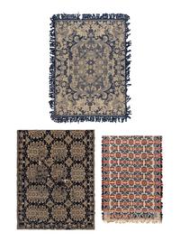 Three Cotton and Wool Jacquard Coverlets