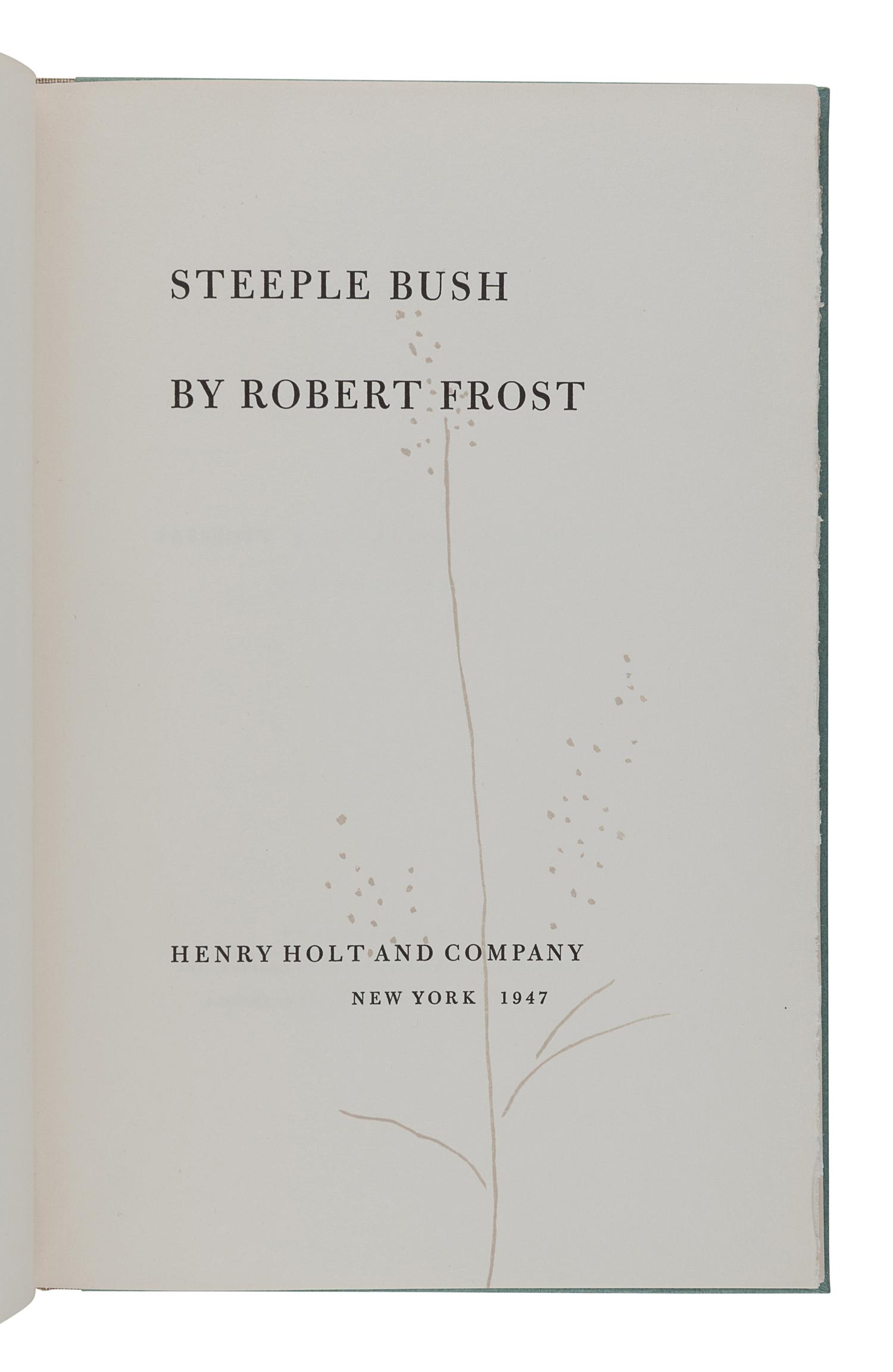 FROST, Robert (1874-1963). A group of 7 signed limited editions, comprising: