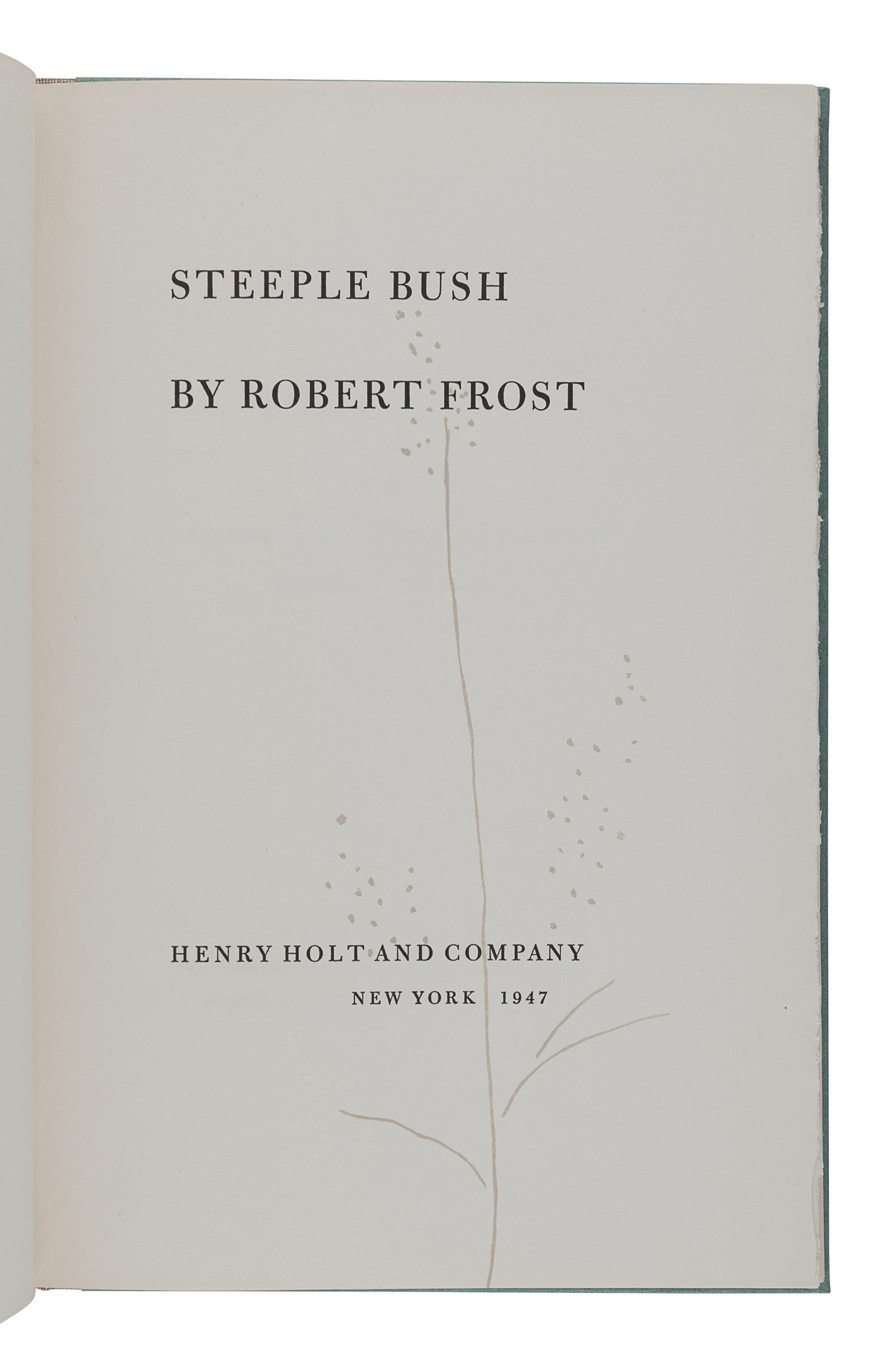 FROST, Robert (1874-1963). A group of 7 signed limited editions, comprising: