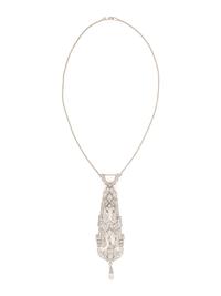 EDWARDIAN, PLATINUM AND DIAMOND PENDANT NECKLACE