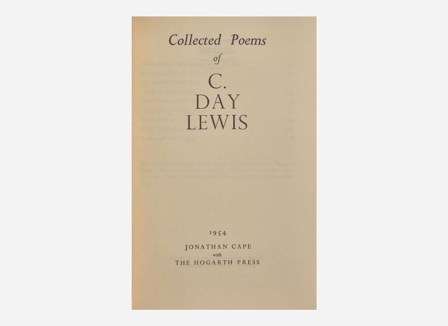 [Literature] Lewis, C. Day: Collected Poems