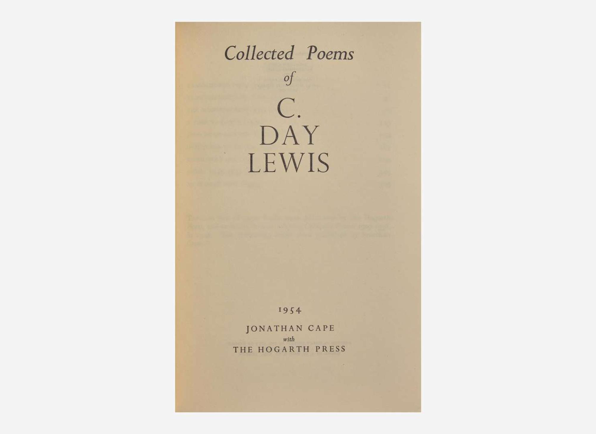 [Literature] Lewis, C. Day: Collected Poems