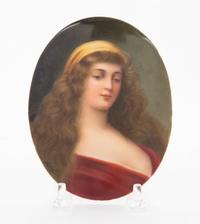 A German Porcelain Plaque Height 5 1/8 x width 3 7/8 inches. — 19TH/20TH CENTURY