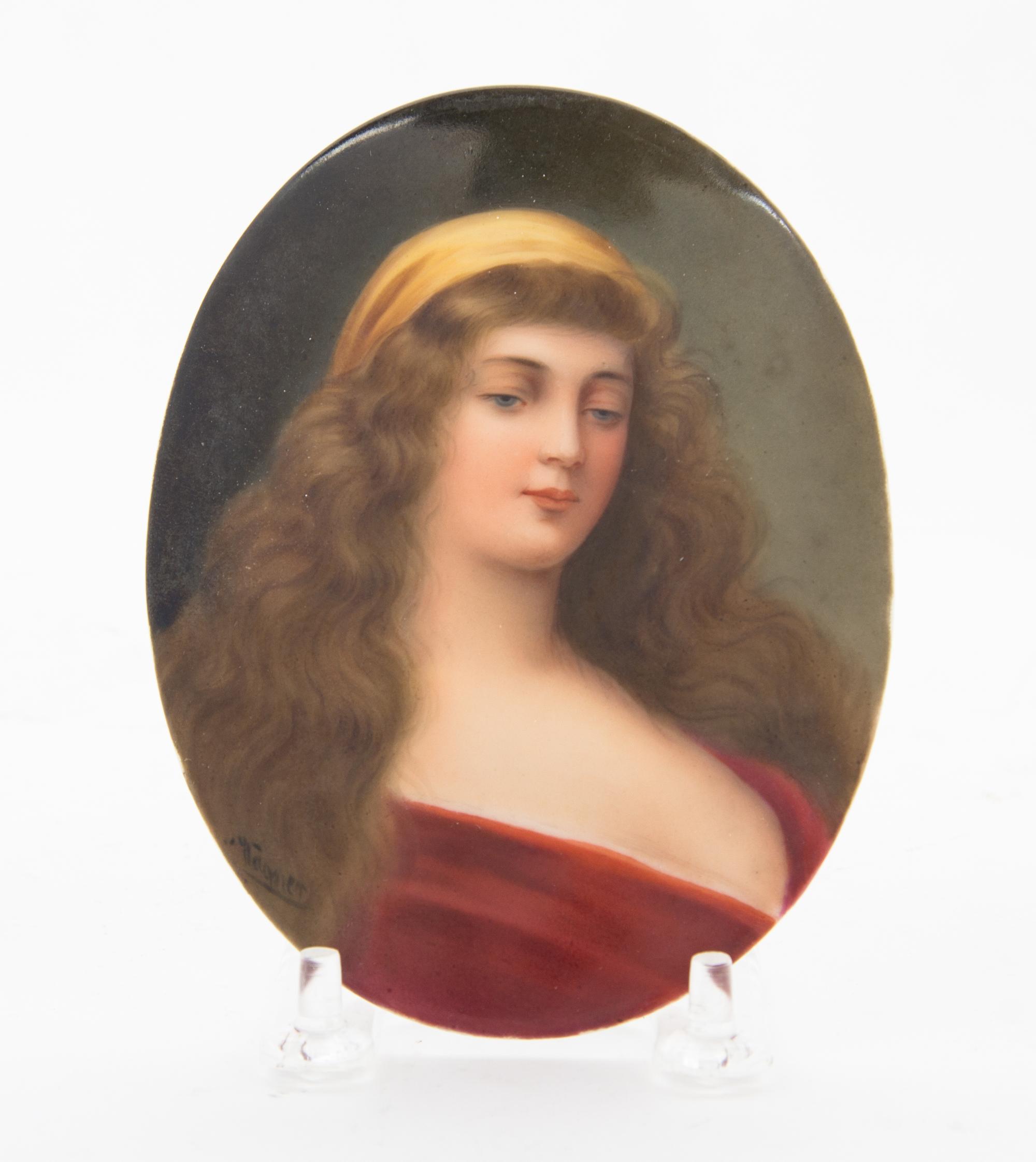 A German Porcelain Plaque Height 5 1/8 x width 3 7/8 inches. — 19TH/20TH CENTURY