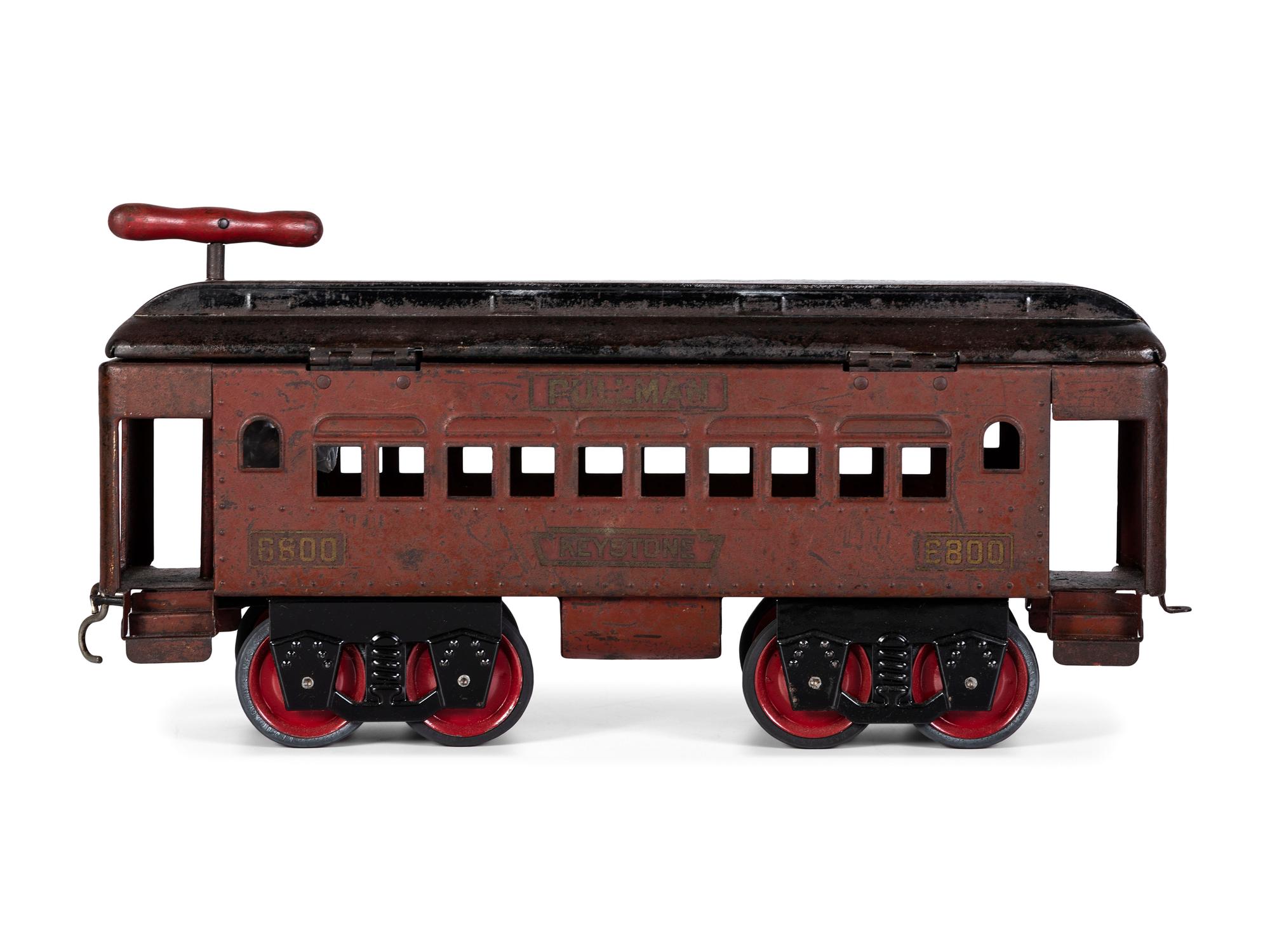 Two Keystone Pressed Steel Train Cars