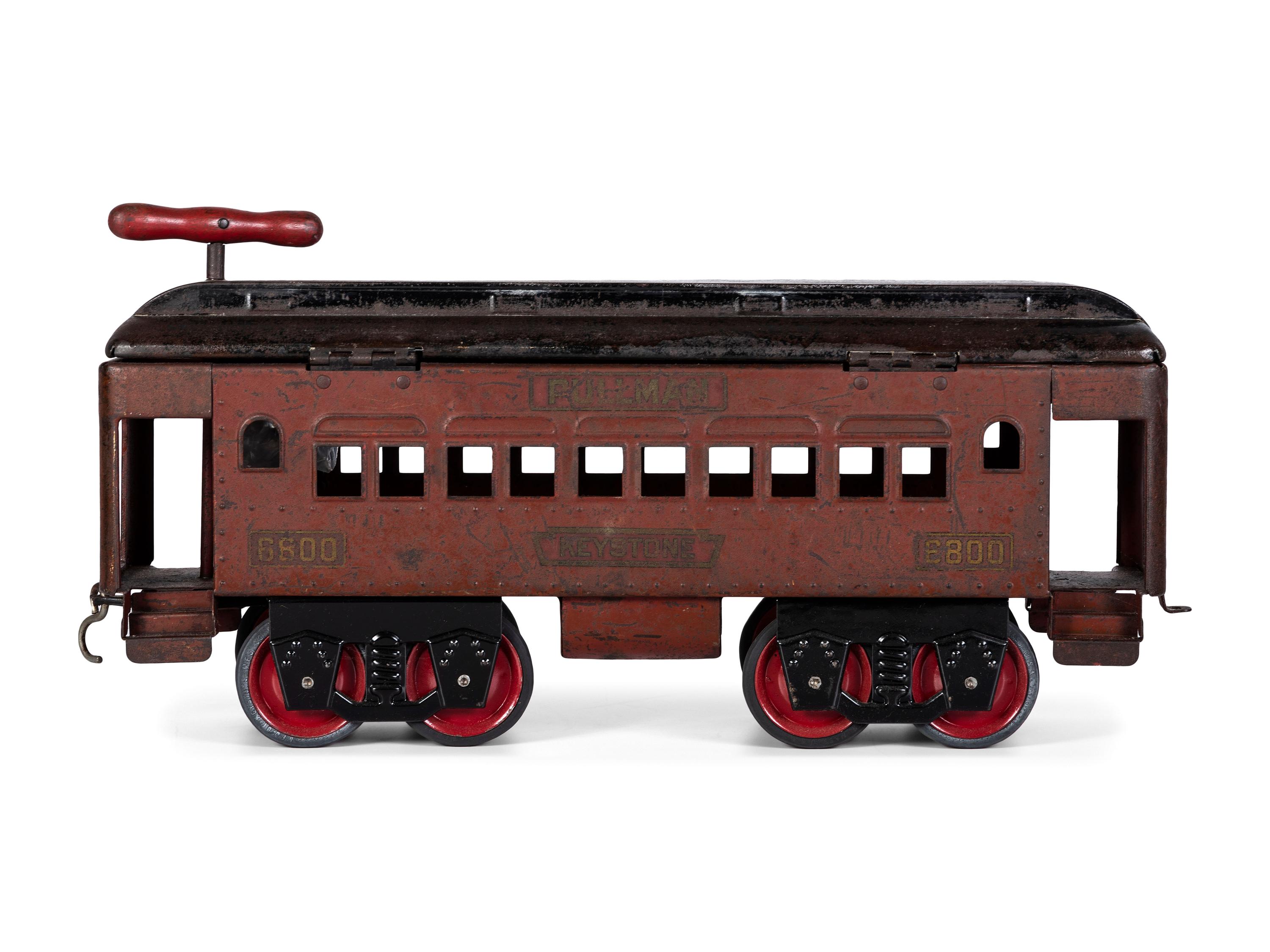 Two Keystone Pressed Steel Train Cars