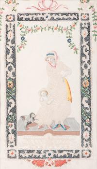Seven Figural Pinprick and Watercolor Pictures