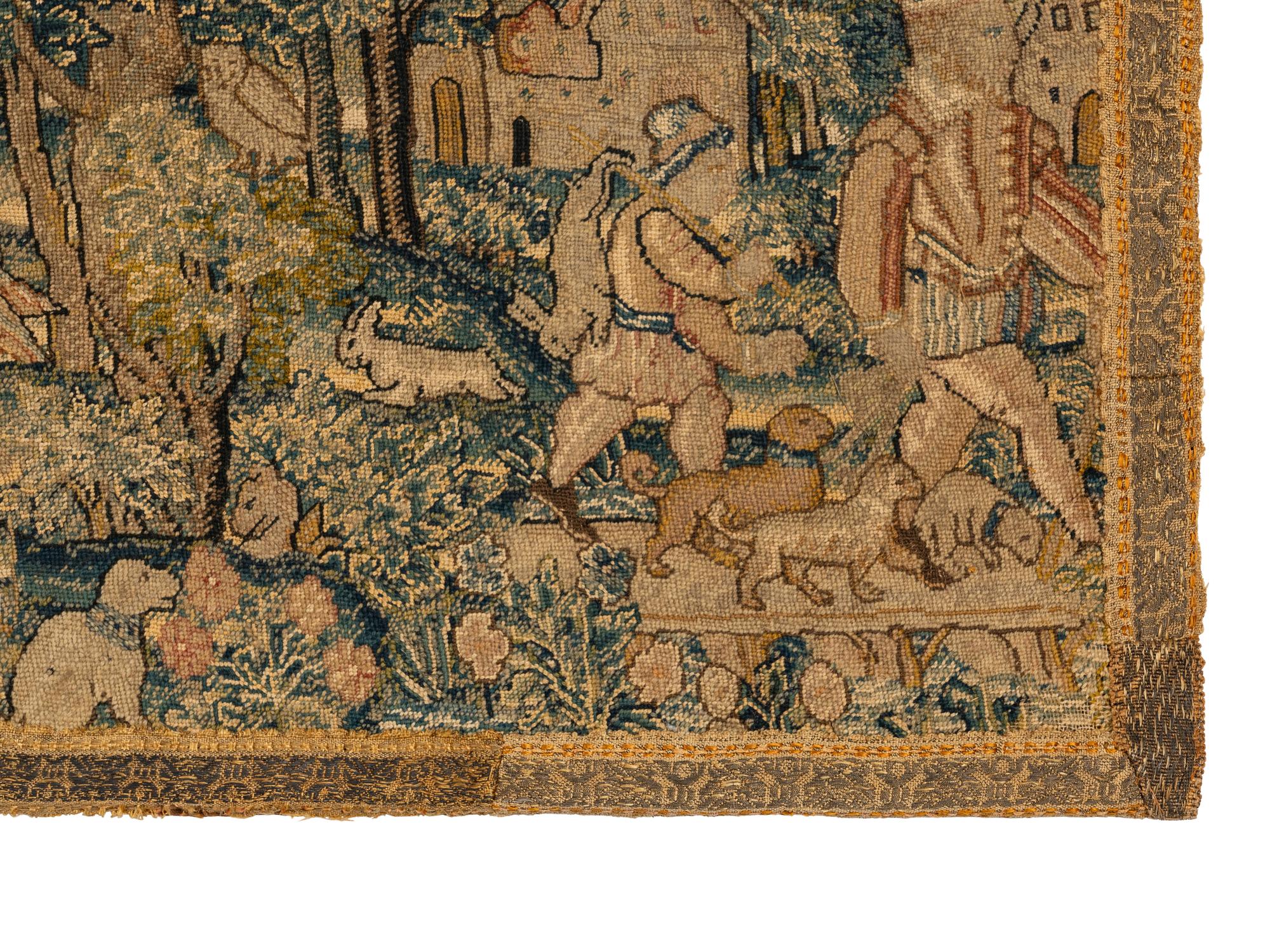 A Flemish Needlepoint Tapestry Panel