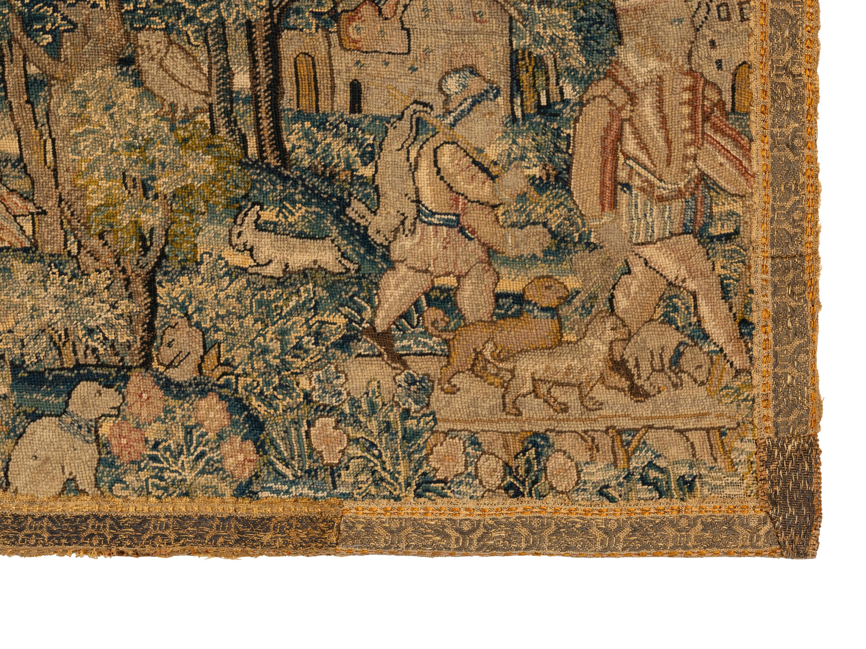 A Flemish Needlepoint Tapestry Panel