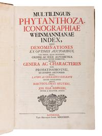 [NATURAL HISTORY]. WEINMANN, Johann Wilhelm (1683-1741). Phytanthoza iconographia. Regensburg: Hieronymus Lentz (vols. 1-3); Heinrich Georg Neubauer (vol. 4), 1735-1737-1745.