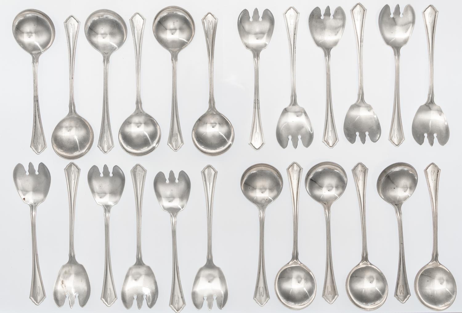 A Partial American Silver Flatware Set, R. Wallace & Sons Length of first 5 1/4 inches. — MID 20TH CENTURY