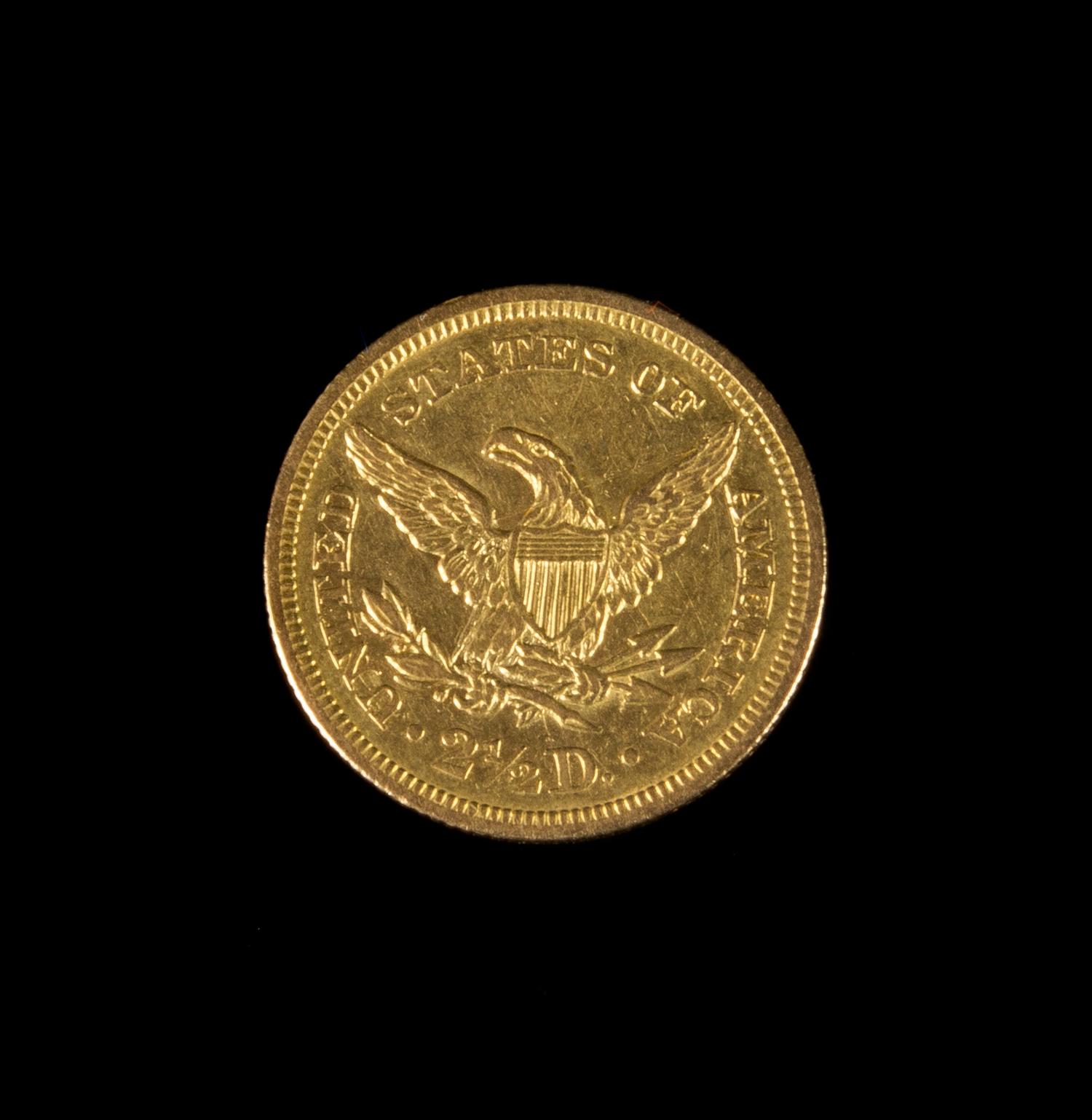 A United States 1845 Liberty Head $2.50 Gold Coin