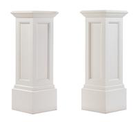 A Pair of White Painted Pedestals Height 39 1/4 x width 13 3/4 x depth 13 3/4 inches. — 20TH CENTURY
