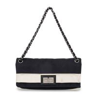 Chanel, Flap Bag in Black & White Faille
