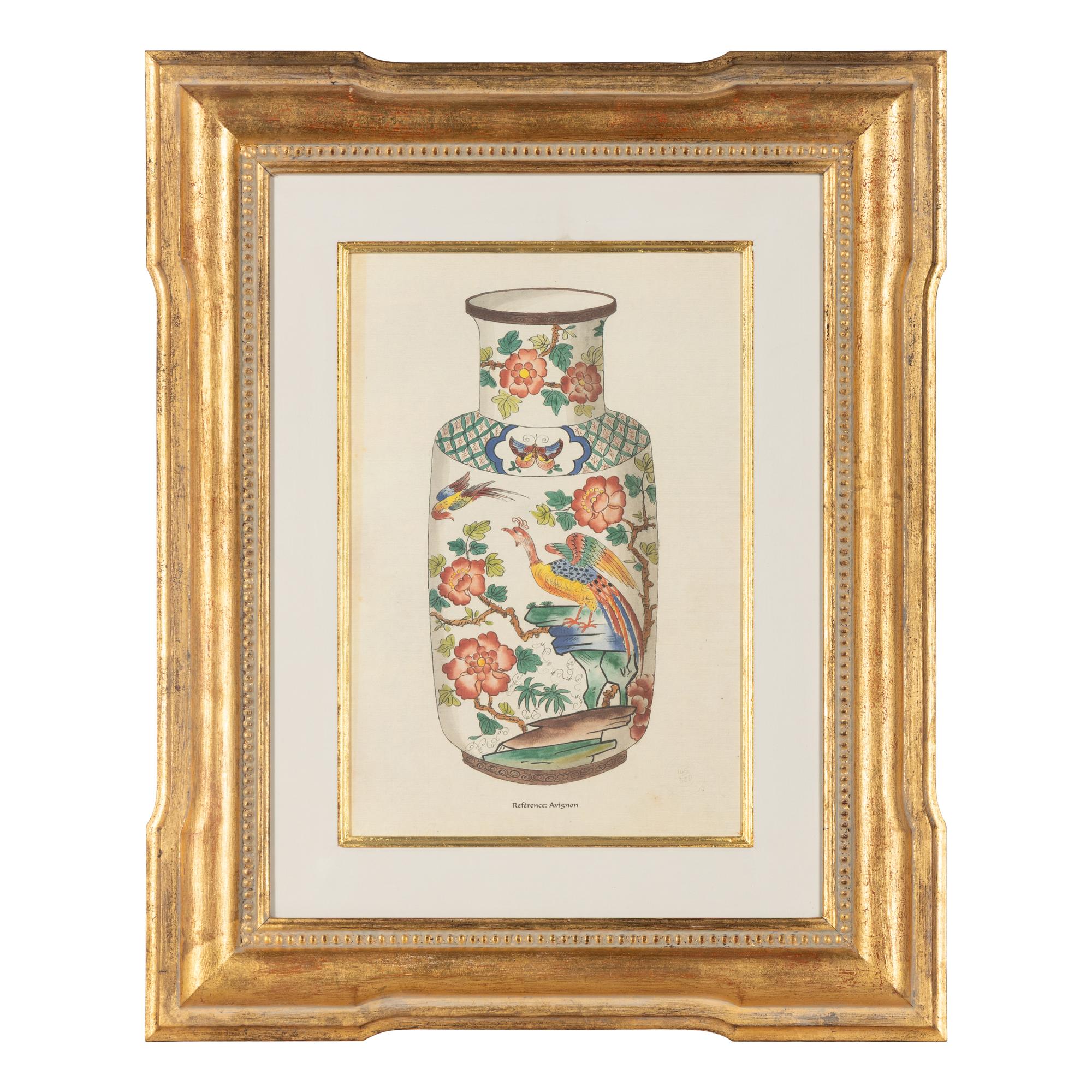 A Set of Six Framed Prints of Chinese Porcelain Vases