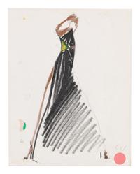 Three Alber Elbaz for Geoffrey Beene Fashion Illustrations, c. 1991