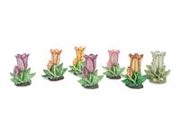 A Set of Seven Mottahedeh Porcelain Tulip-Form Vases