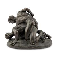 A Grand Tour Bronze Figural Group of The Wrestlers