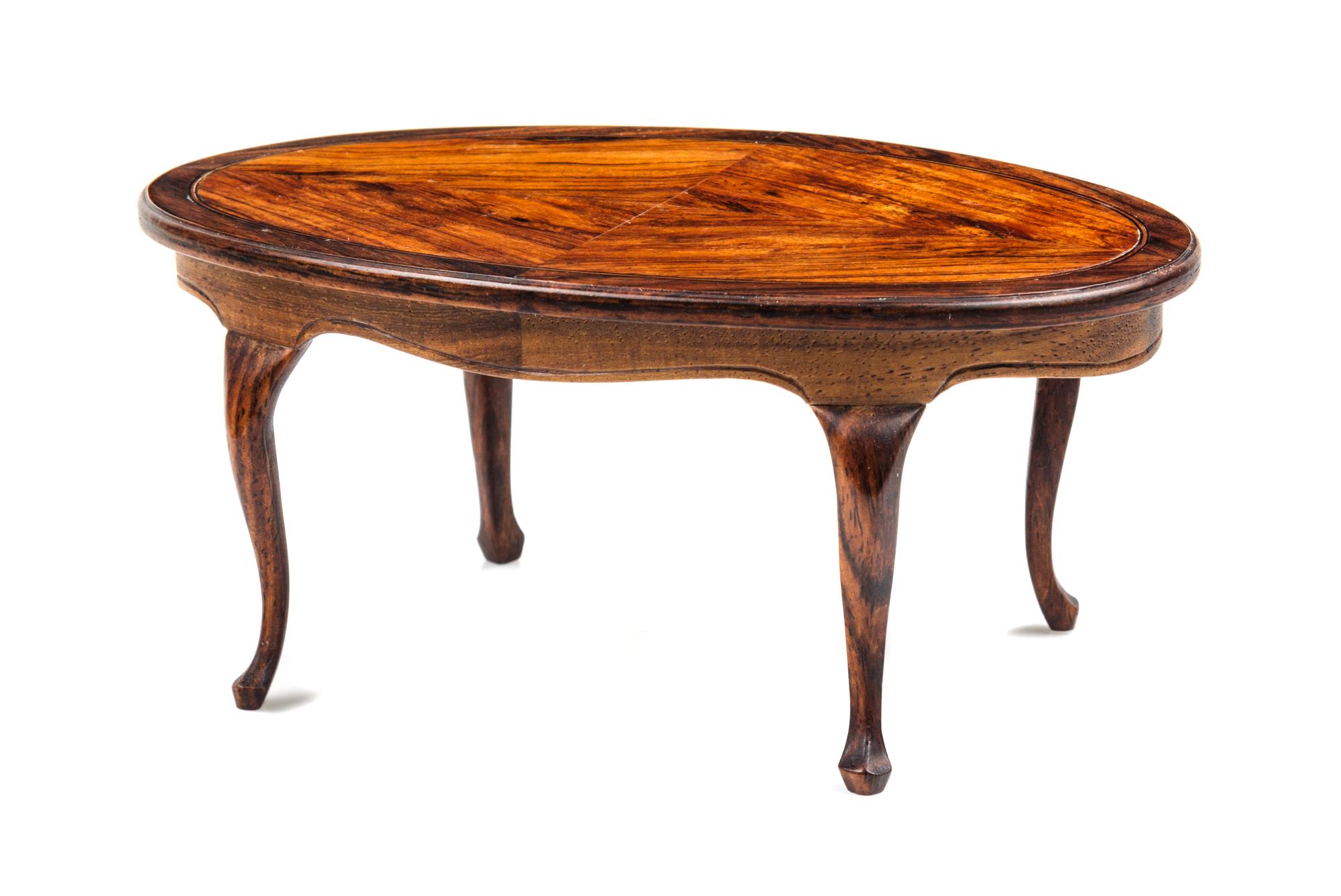 A Queen Anne Style Rosewood Dining Table Height 2 3/8 x width 5 3/8 x depth 3 1/4 inches. — Minoru Aoki