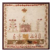 An English Needlework Embroidered Schoolgirl’s Sampler