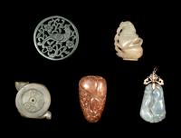 Five Chinese Hardstone Pendants