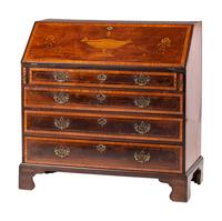 A George III Style Mahogany Urn Inlaid Slant Front Desk