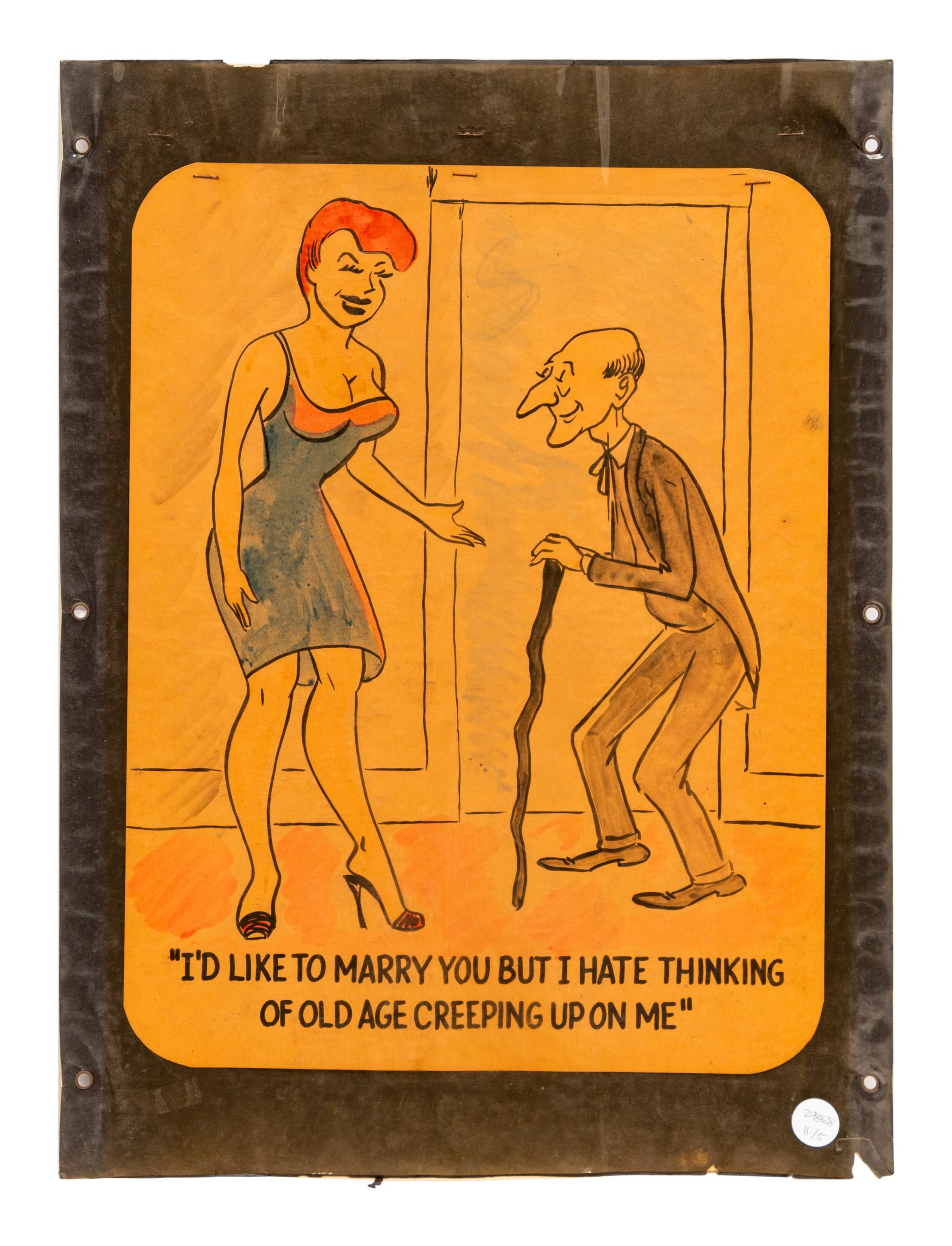 A Group of Five 1950's Era New Yorker Artist Illustrations