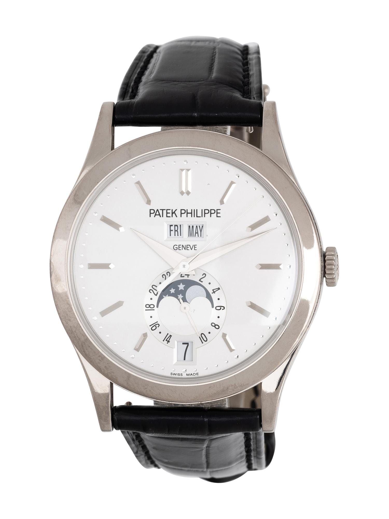 PATEK PHILIPPE, REF. 5396G 18K WHITE GOLD ANNUAL CALENDAR MOONPHASE WATCH WITH PATEK DEPLOYANT BUCKLE