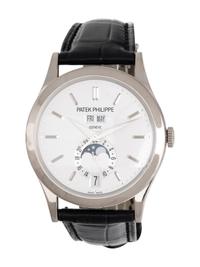PATEK PHILIPPE, REF. 5396G 18K WHITE GOLD ANNUAL CALENDAR MOONPHASE WATCH WITH PATEK DEPLOYANT BUCKLE
