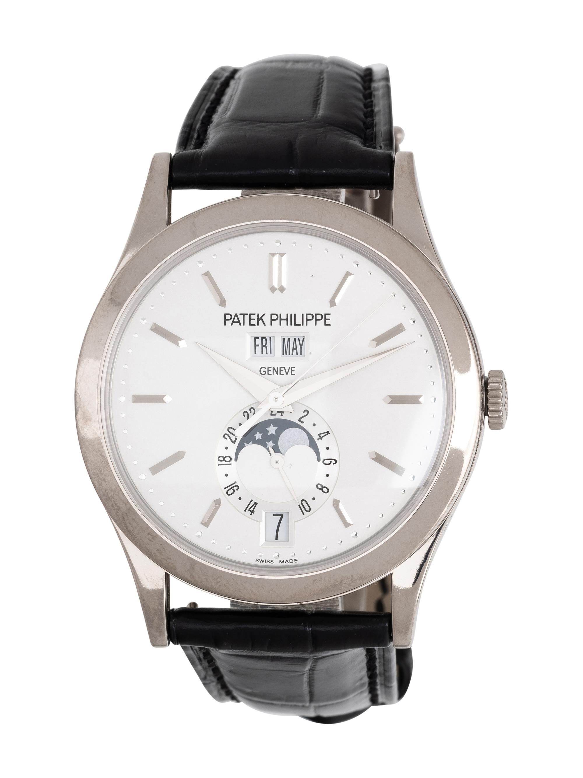 PATEK PHILIPPE, REF. 5396G 18K WHITE GOLD ANNUAL CALENDAR MOONPHASE WATCH WITH PATEK DEPLOYANT BUCKLE