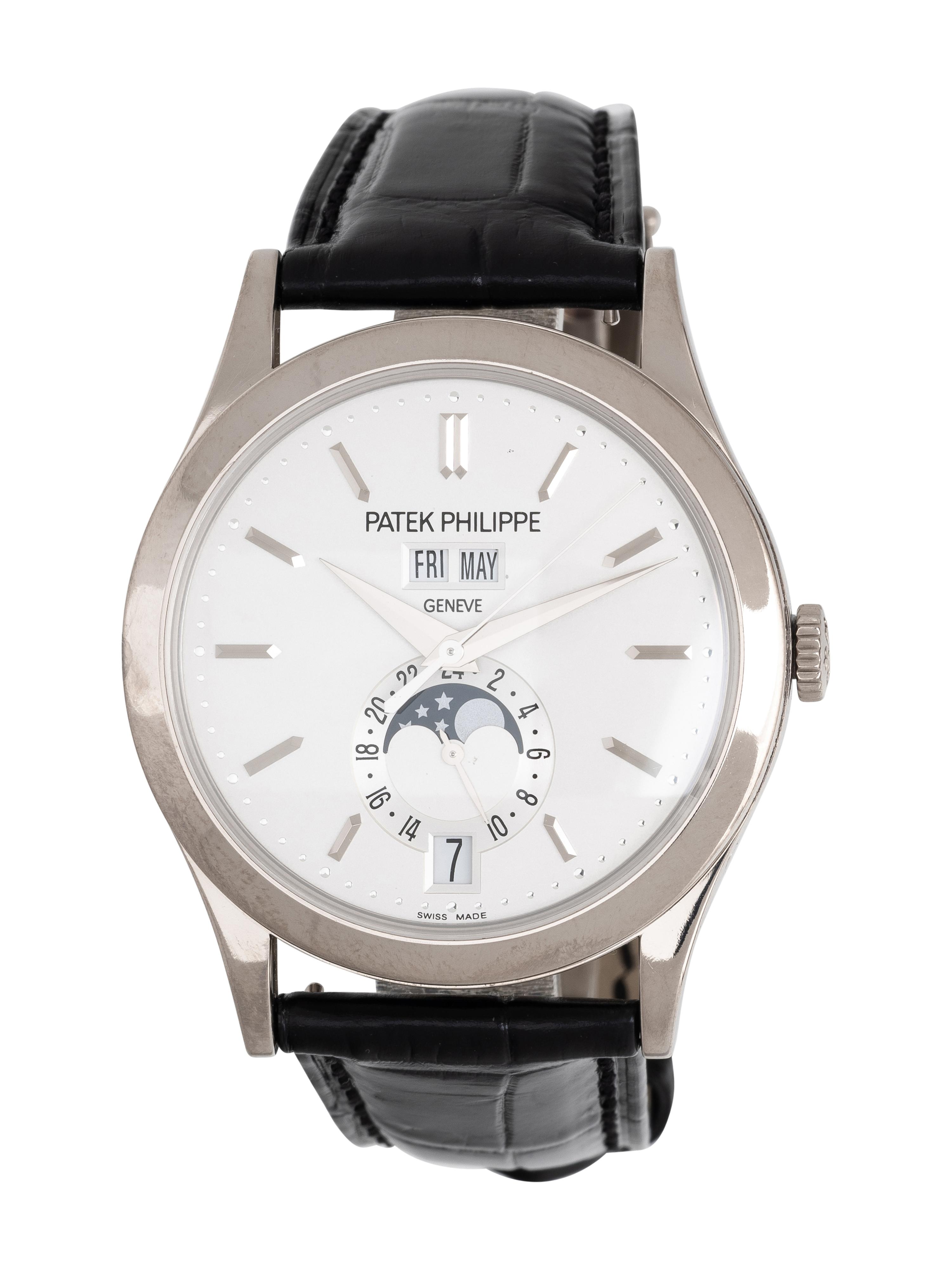 PATEK PHILIPPE, REF. 5396G 18K WHITE GOLD ANNUAL CALENDAR MOONPHASE WATCH WITH PATEK DEPLOYANT BUCKLE