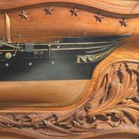 A cased half-model of the USS warship Quinnebaug (1875-1891) circa 1878