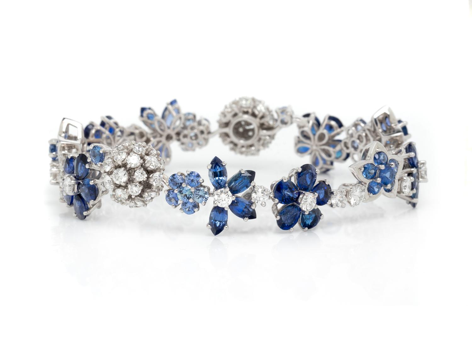 VAN CLEEF & ARPELS, SAPPHIRE AND DIAMOND 'FOLIE DES PRÉS' BRACELET