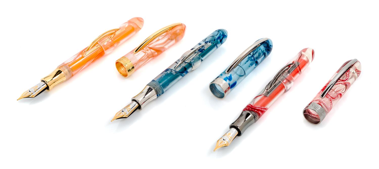 A Visconti Millennium Arc Limited Edition Three Fountain Pen Set