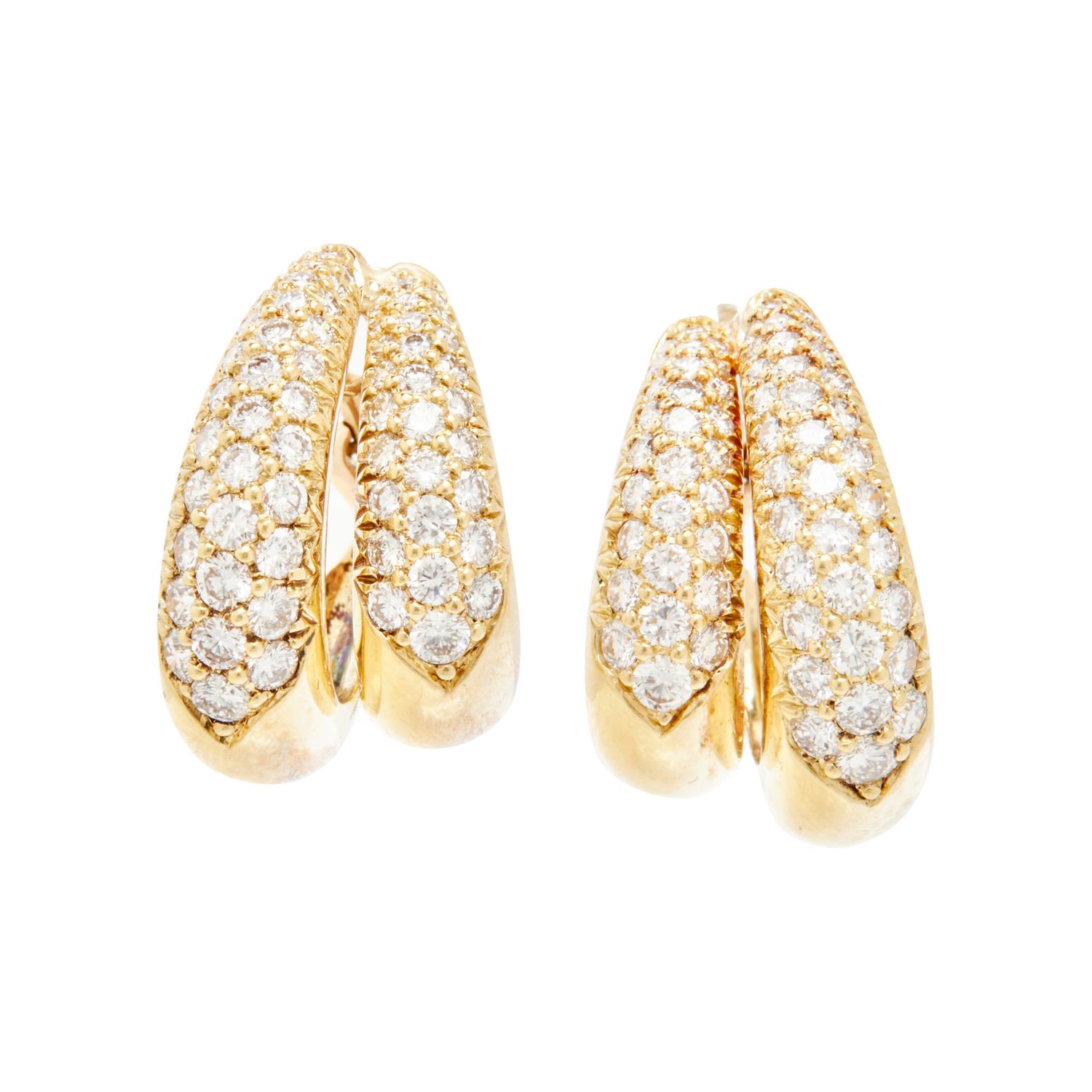 YELLOW GOLD AND DIAMOND EARRINGS