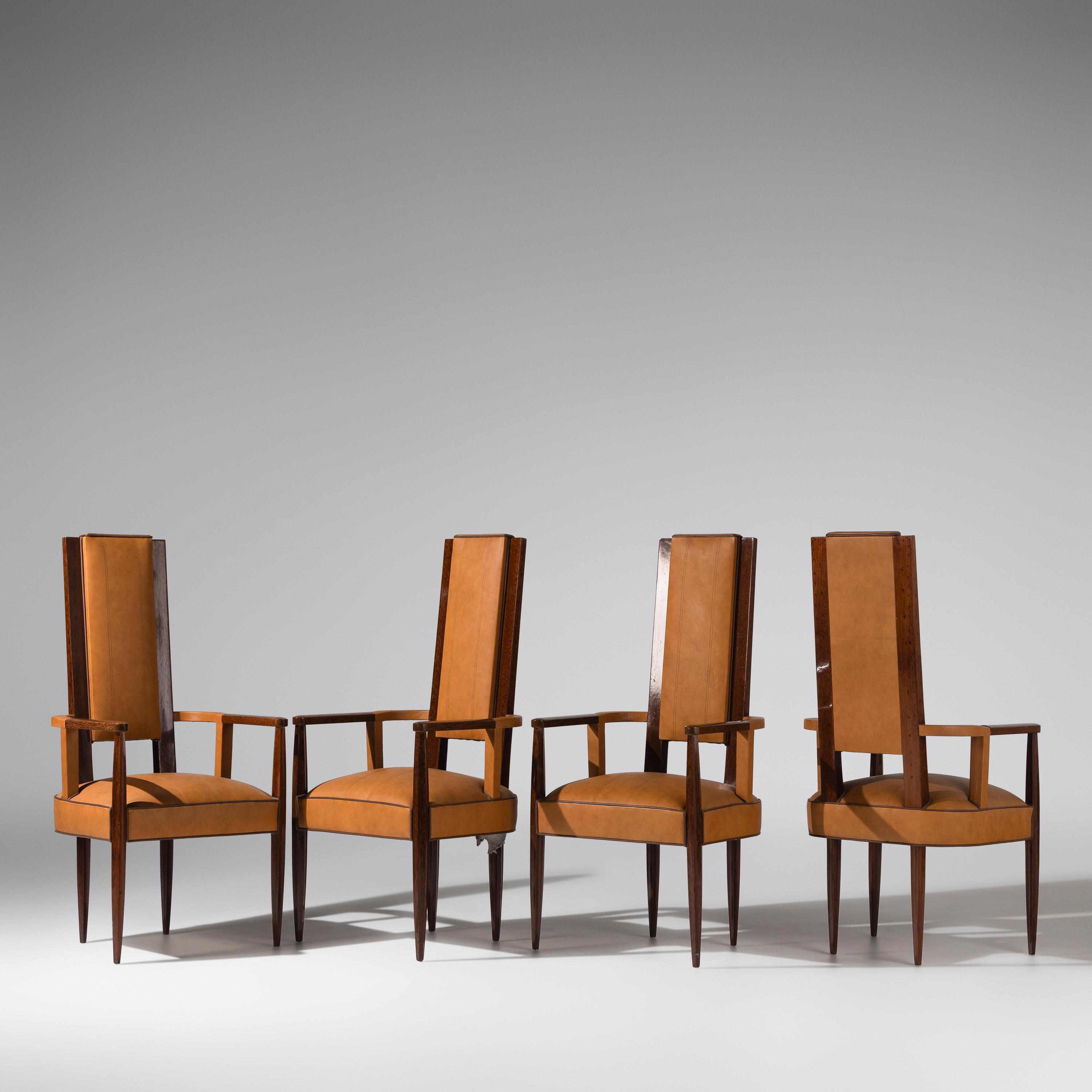 French Art Deco Early 20th Century — Four Dining Chairs, c. 1920