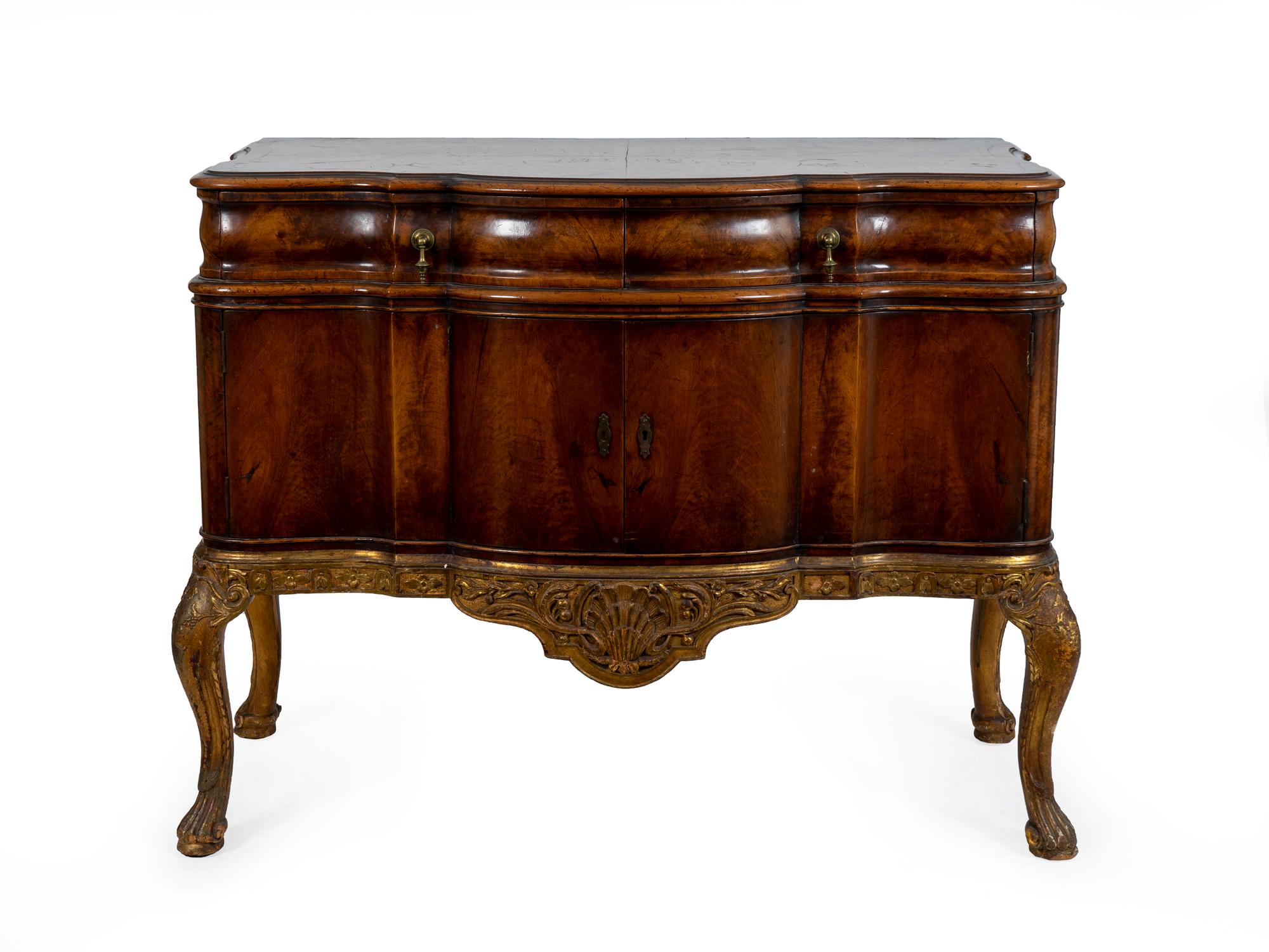 A Rococo Style Walnut Credenza — EARLY 20TH CENTURY