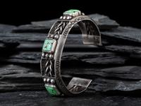 Navajo Silver and Turquoise Cuff Bracelet