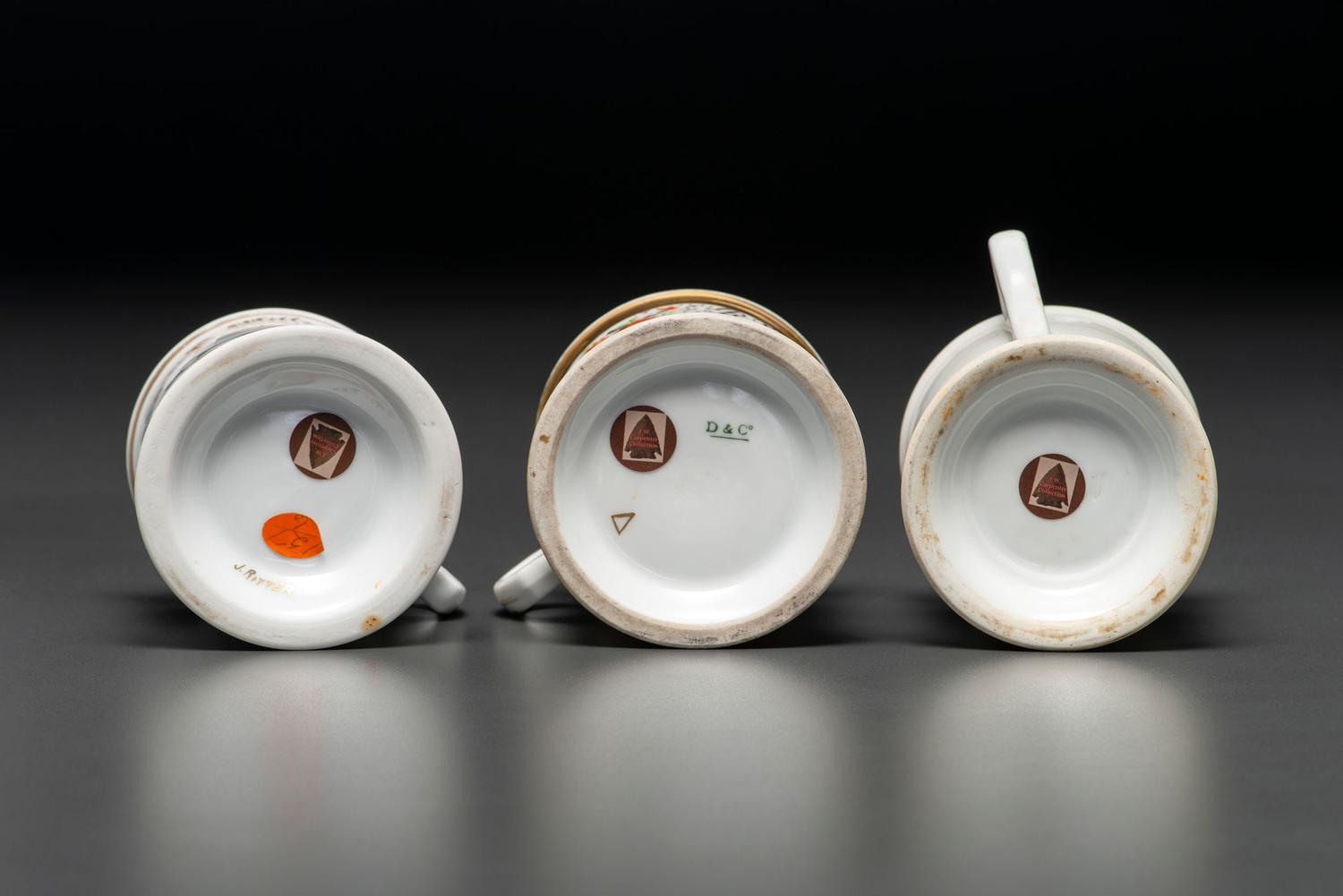 Three Barber's Porcelain Occupational Shaving Mugs