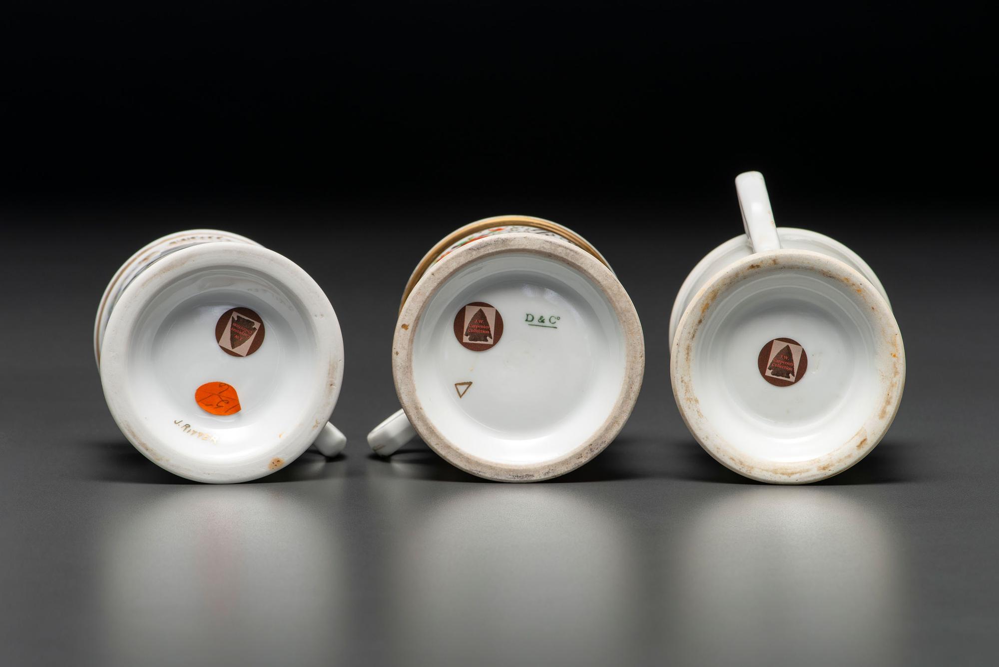 Three Barber's Porcelain Occupational Shaving Mugs