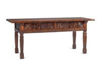 A Spanish Renaissance Style Two-Drawer Table