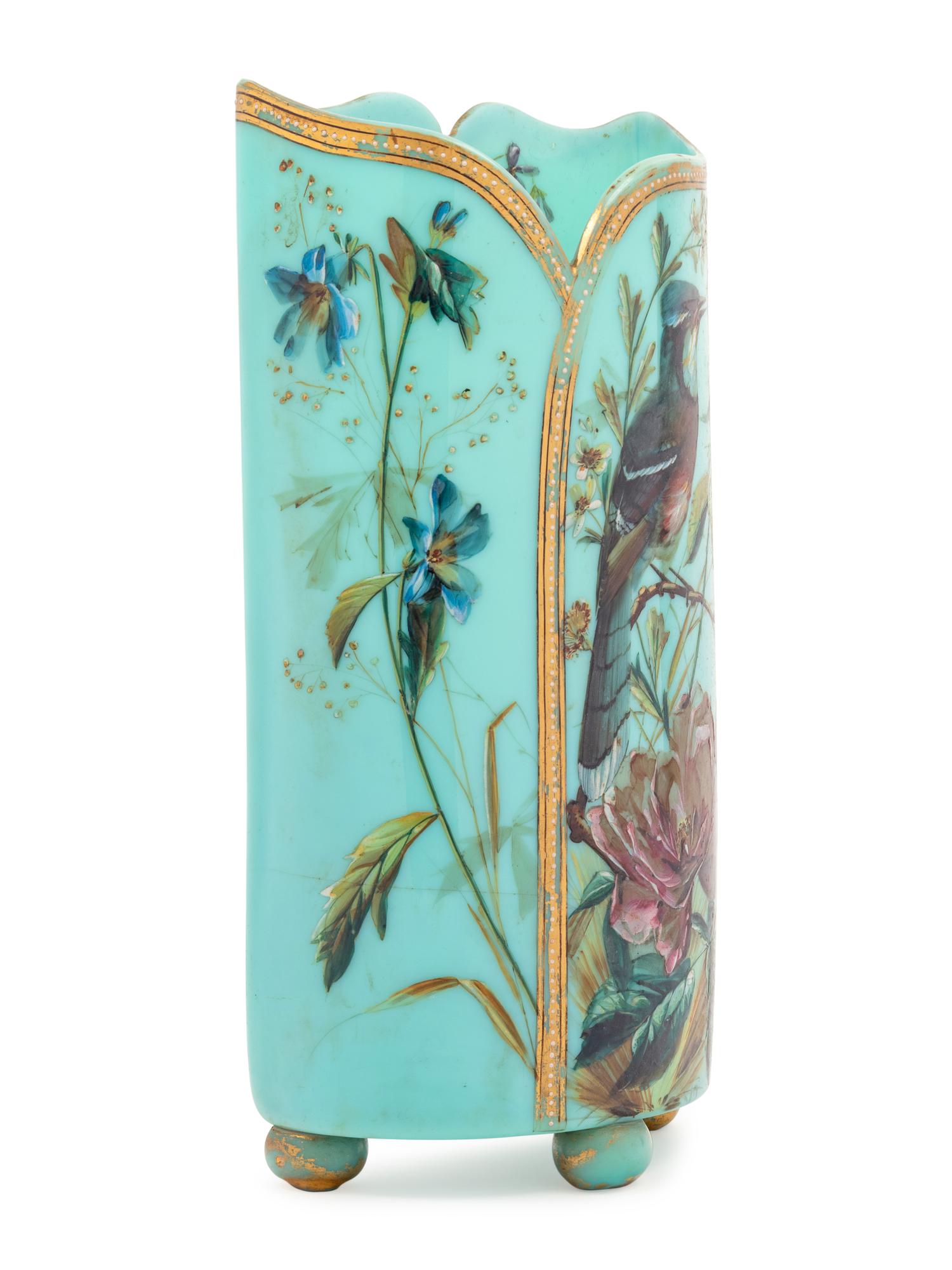 A French Painted Glass Vase