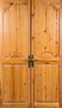 Two French Style Pine Doors Height of first 84 x width 24 inches. — 20TH CENTURY
