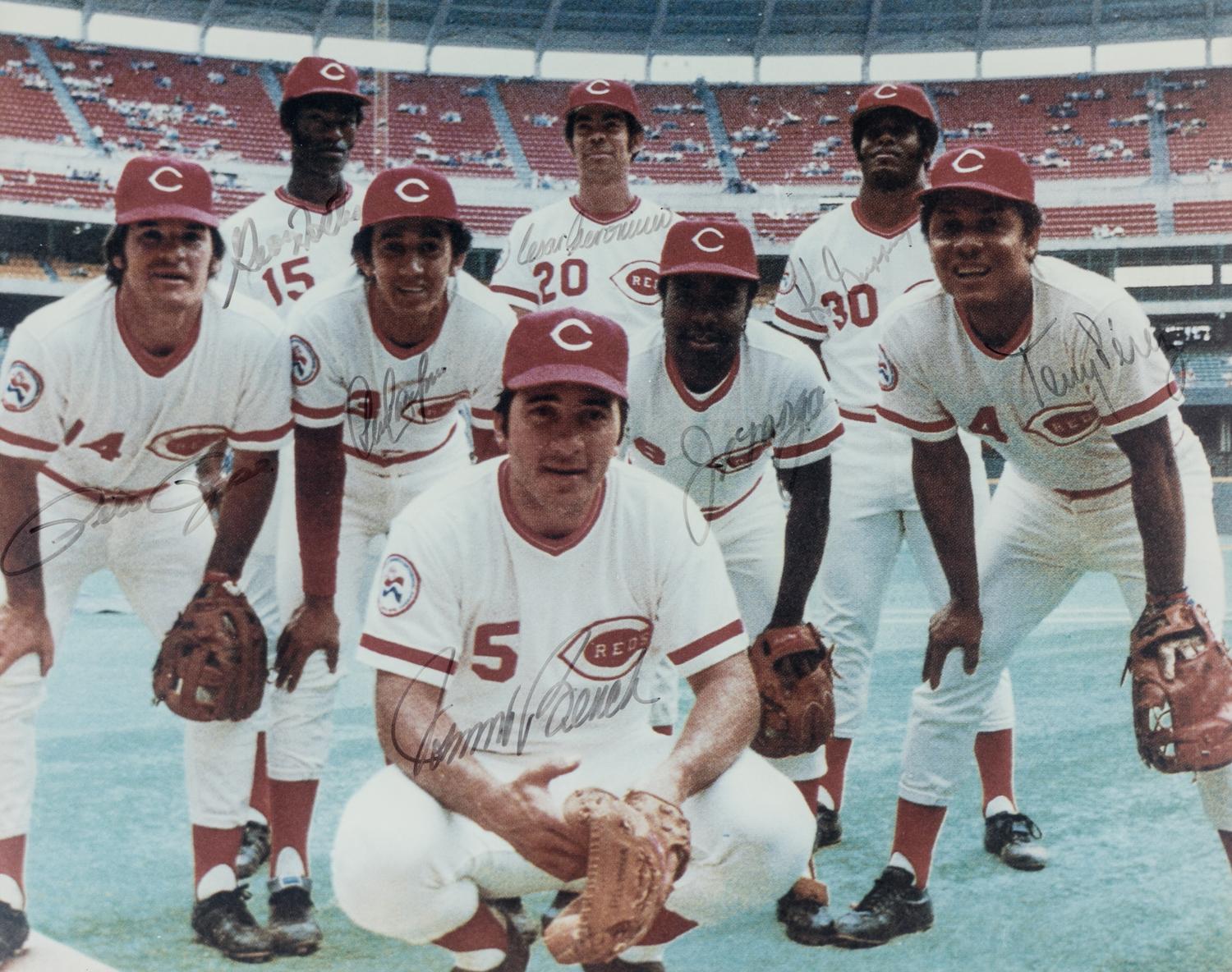 A Multi Signed Cincinnati Reds Big Red Machine Starting Lineup Autograph Photo (Beckett Authentication Services Letter),