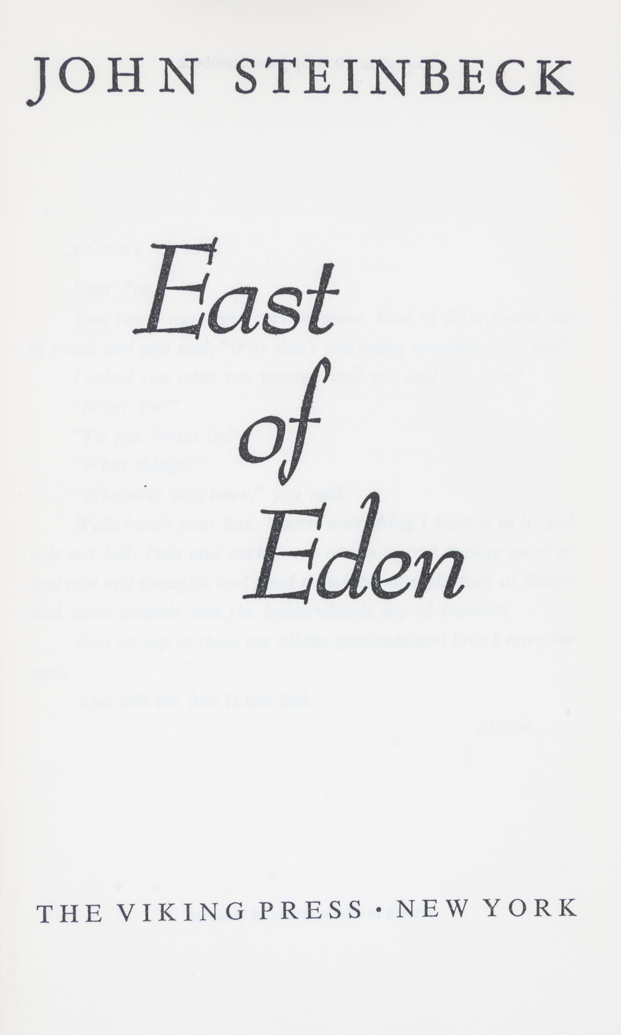 STEINBECK, JOHN. Three first editions.