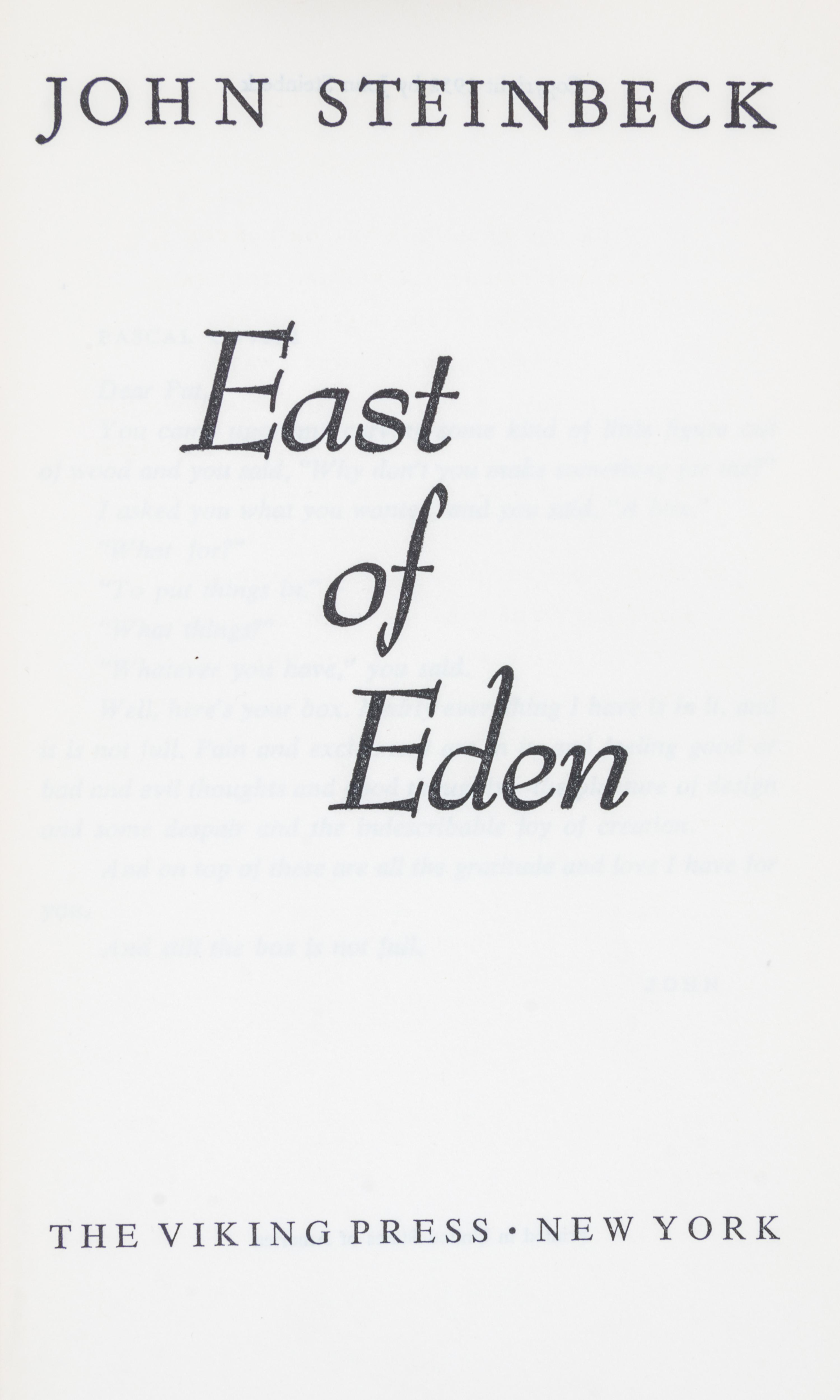 STEINBECK, JOHN. Three first editions.