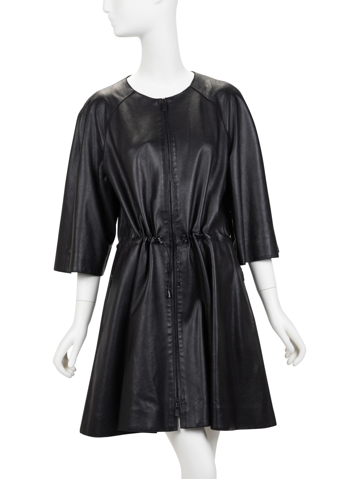 Giorgio Armani Leather Coat, 2000-10s