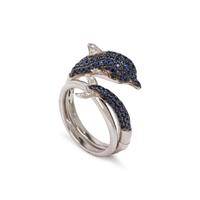 EFFY, SAPPHIRE AND DIAMOND DOLPHIN RING