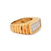 FRENCH, YELLOW GOLD, PLATINUM AND DIAMOND RING